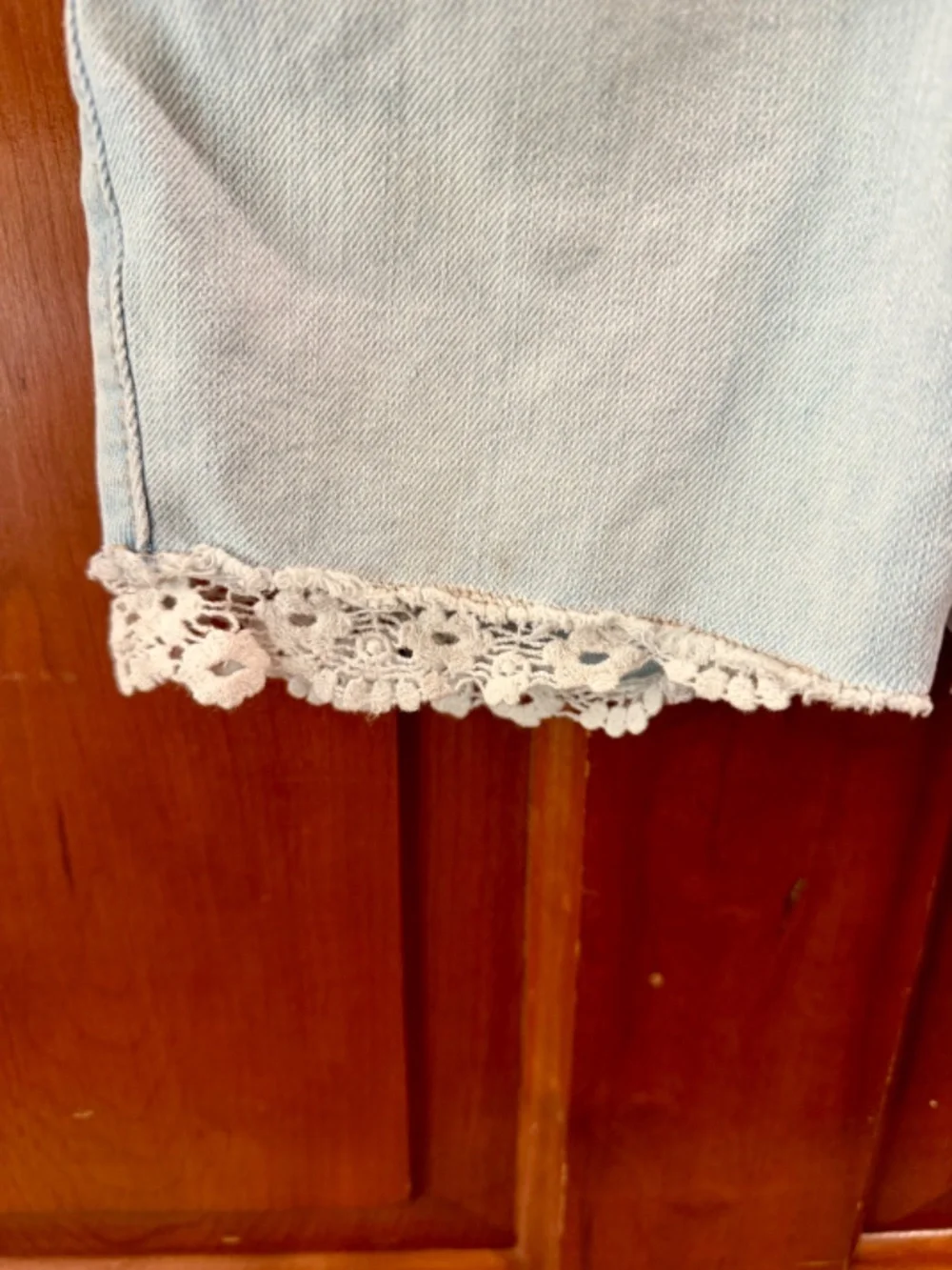 ✨ The Children's Place Girls Denim Shortalls with Gorgeous Crochet Lace Trim! ✨
